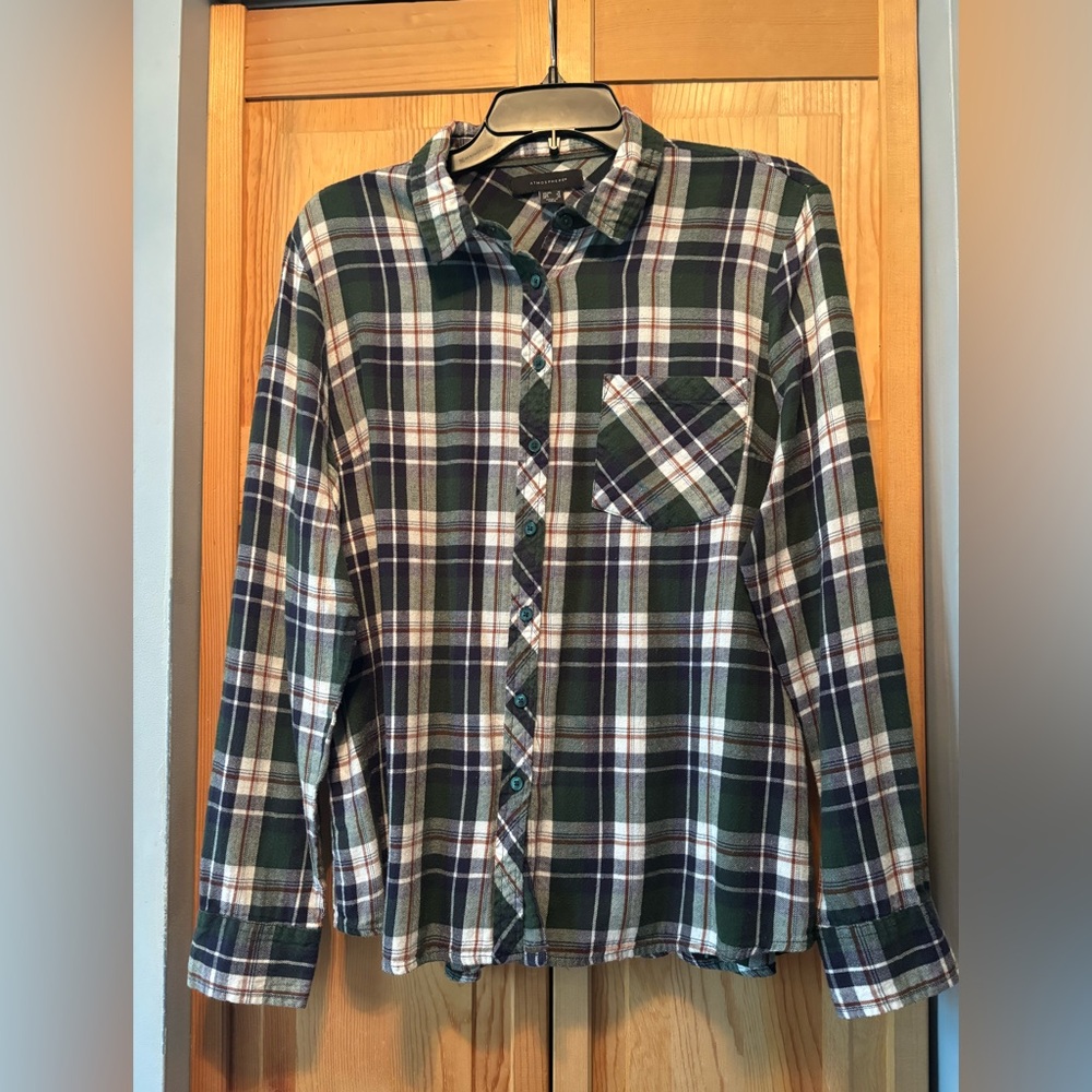 Women’s Green and White Flannel